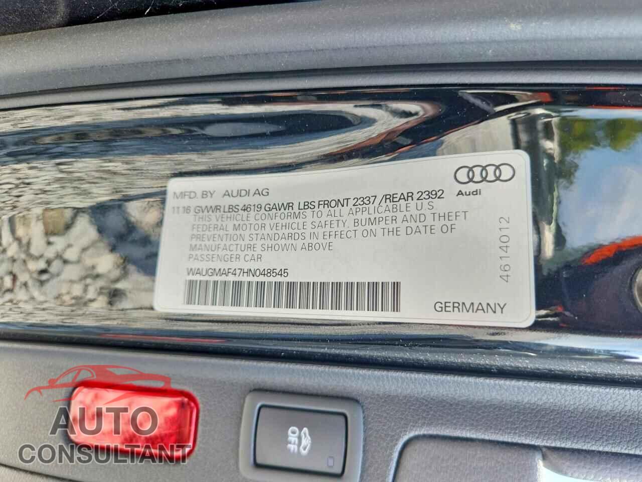 AUDI A4 2017 - WAUGMAF47HN048545