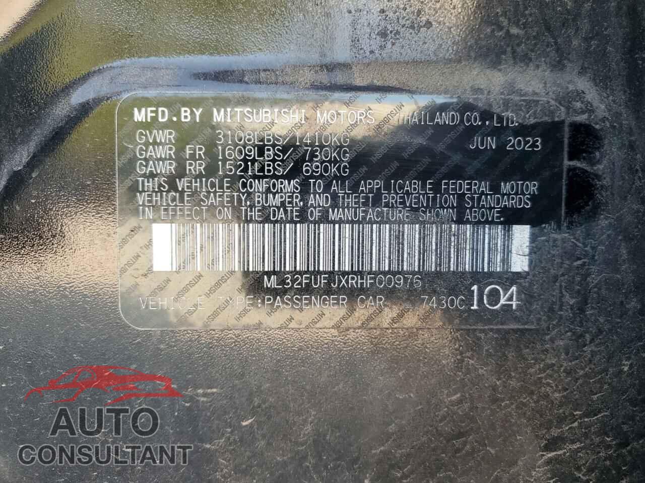 MITSUBISHI MIRAGE 2024 - ML32FUFJXRHF00976