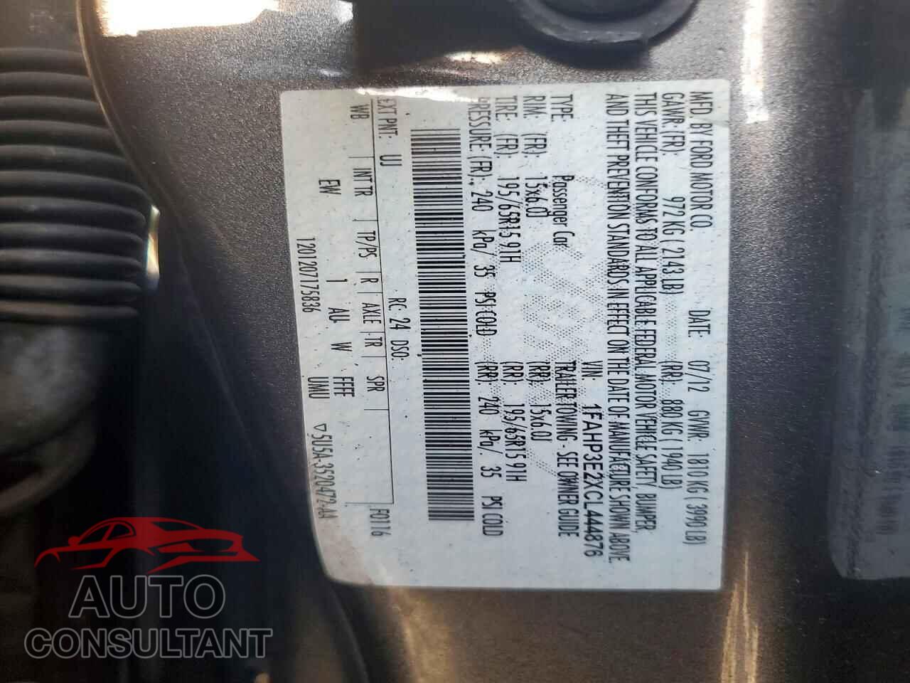 FORD FOCUS 2012 - 1FAHP3E2XCL444876