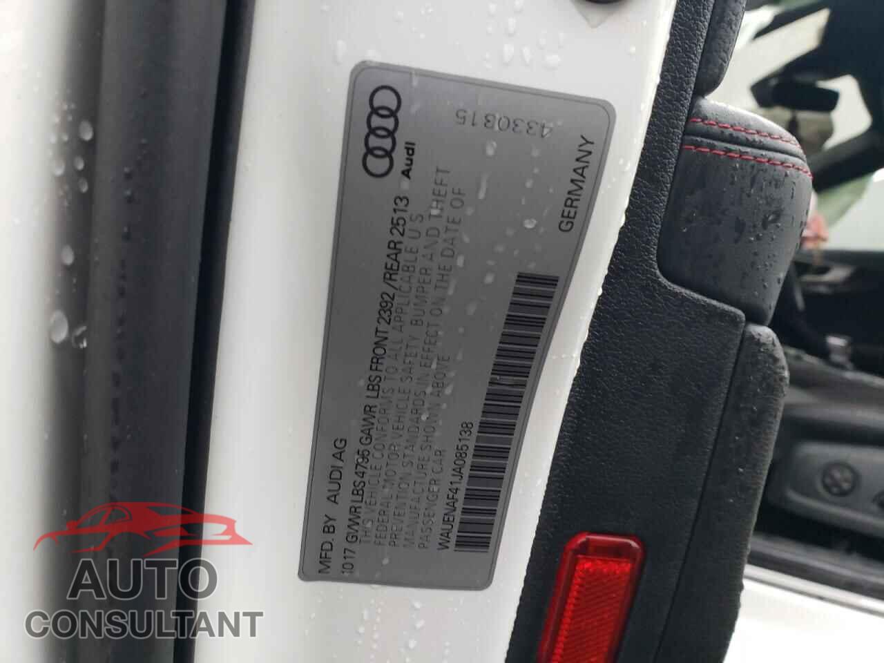 AUDI A4 2018 - WAUENAF41JA085138