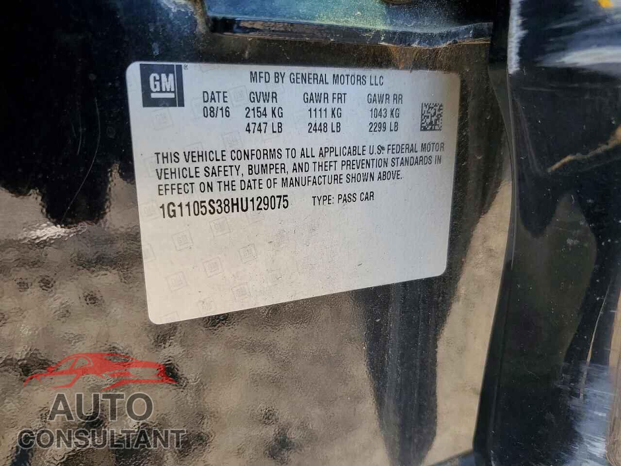 CHEVROLET IMPALA 2017 - 1G1105S38HU129075