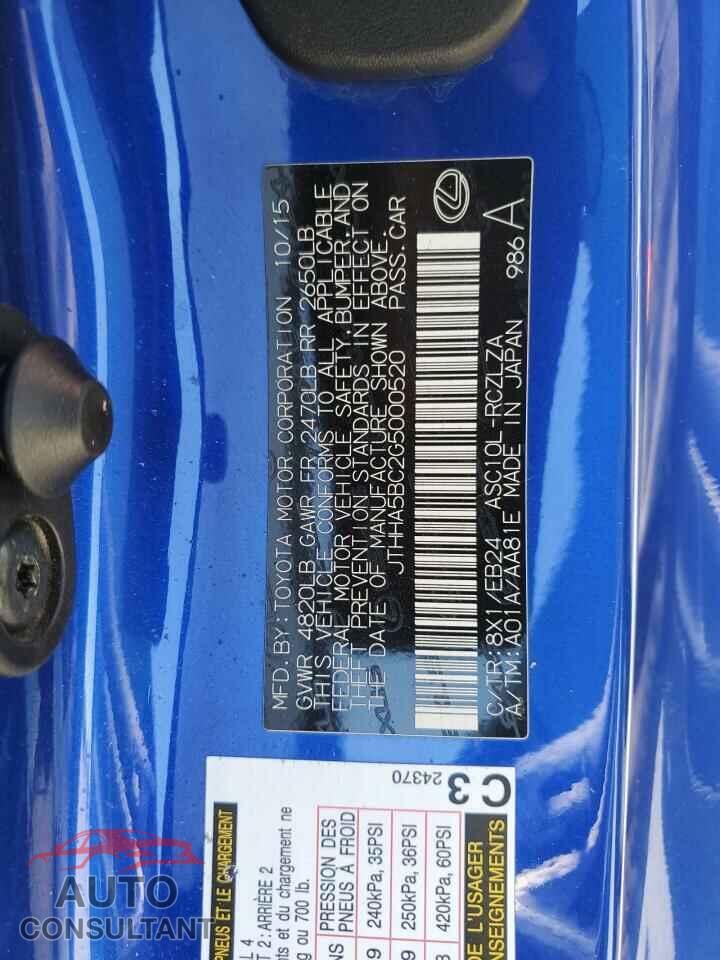 LEXUS RC 2016 - JTHHA5BC2G5000520