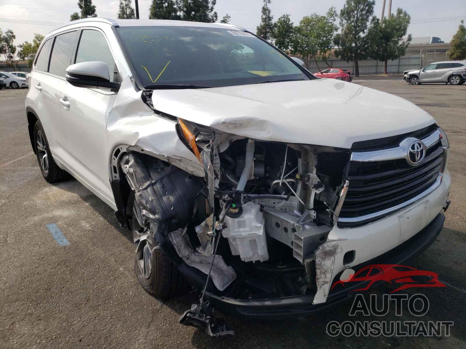 TOYOTA HIGHLANDER 2016 - 5TDJKRFH8GS228142
