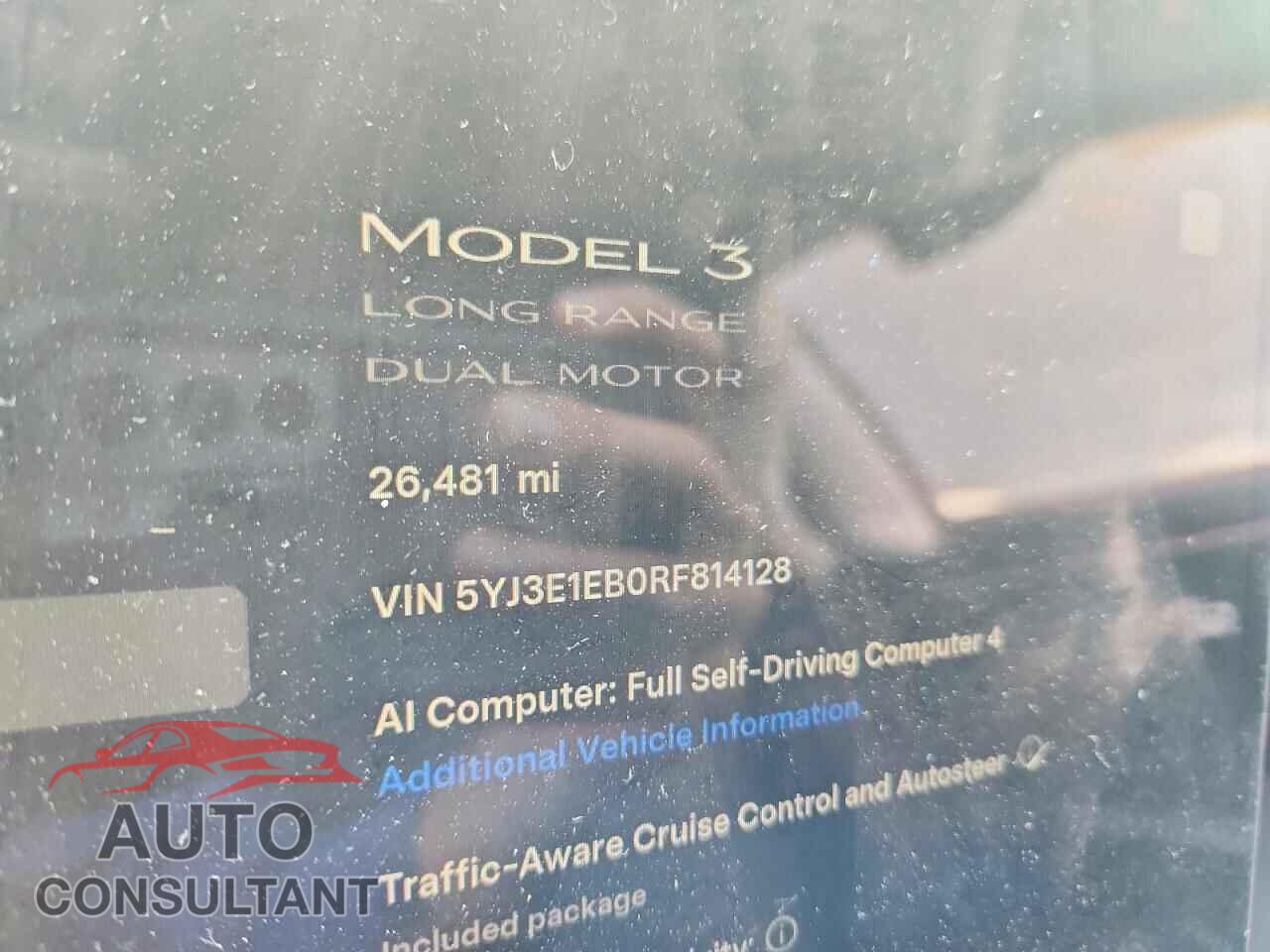 TESLA MODEL 3 2024 - 5YJ3E1EB0RF814128
