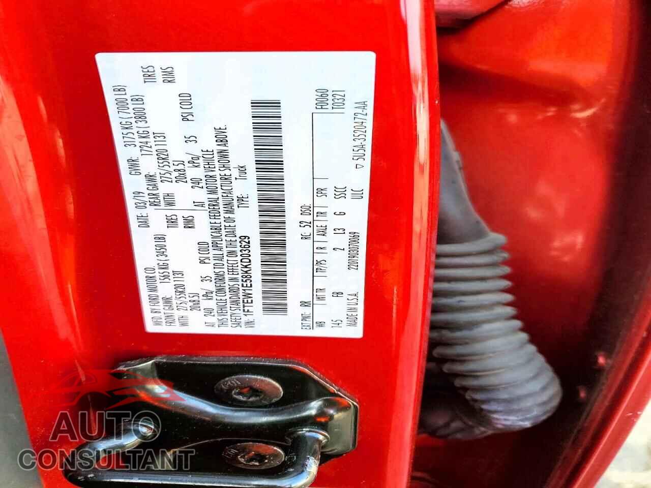 FORD F-150 2019 - 1FTEW1E58KKD03629