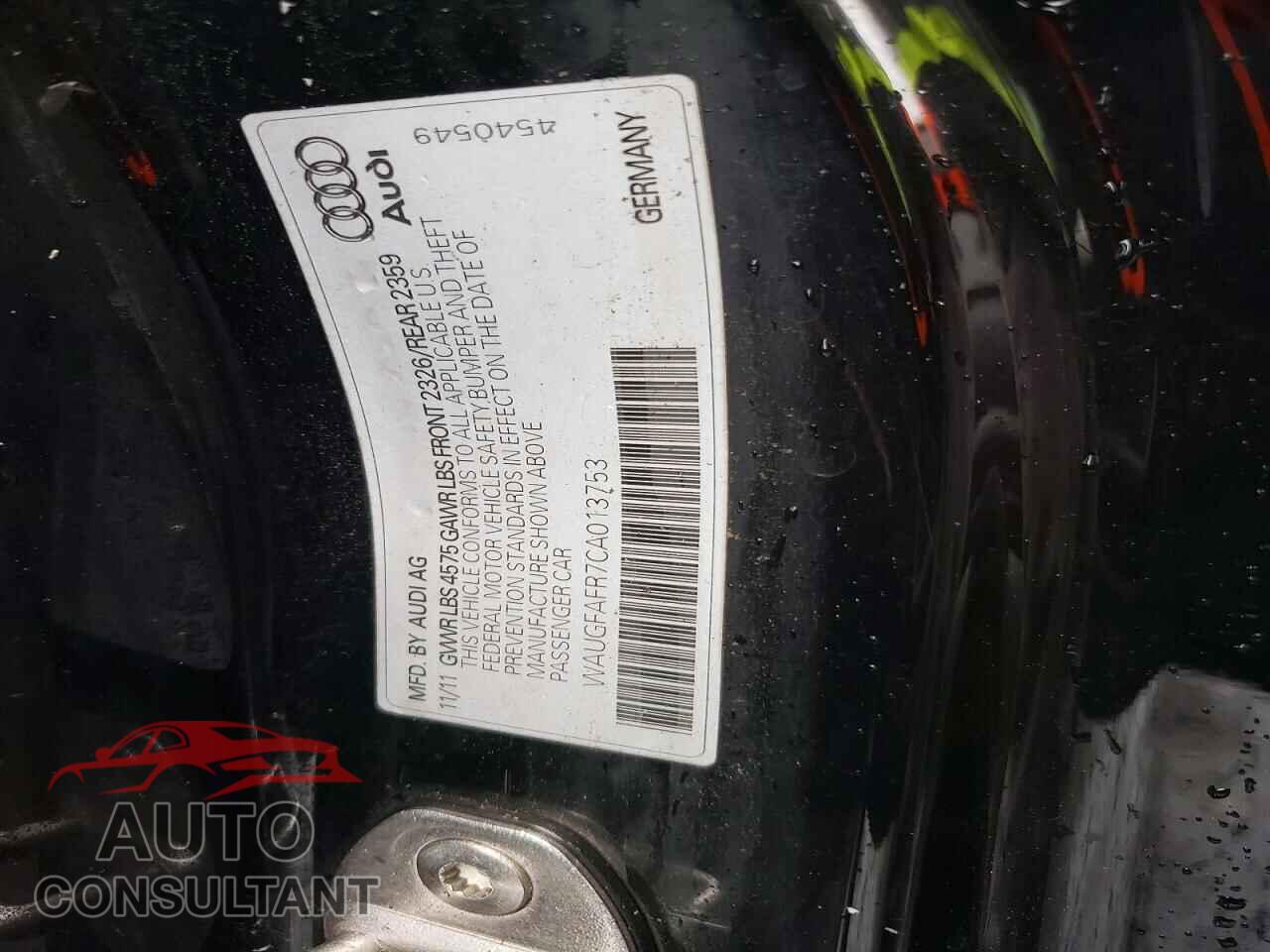 AUDI A5 2012 - WAUGFAFR7CA013753