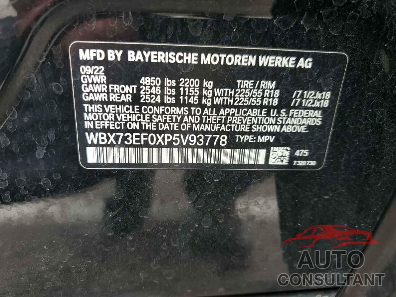BMW X1 2023 - WBX73EF0XP5V93778
