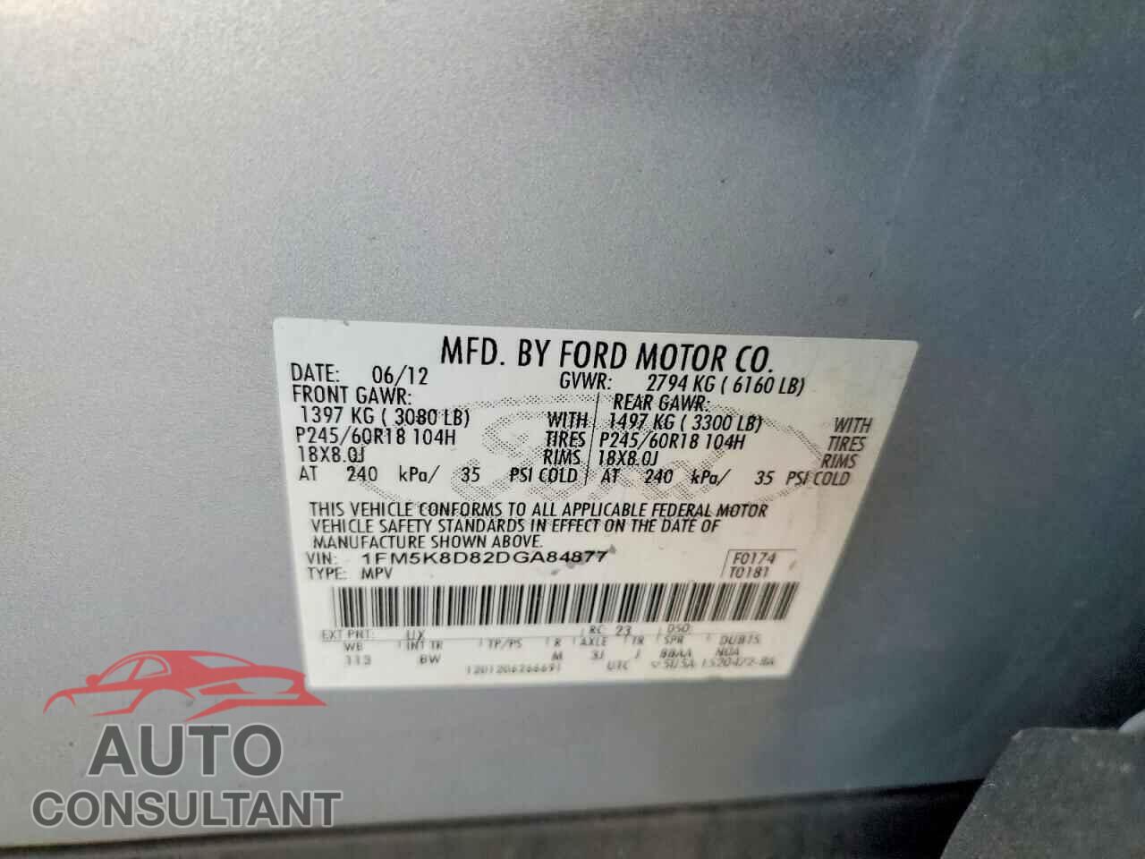 FORD EXPLORER 2013 - 1FM5K8D82DGA84877