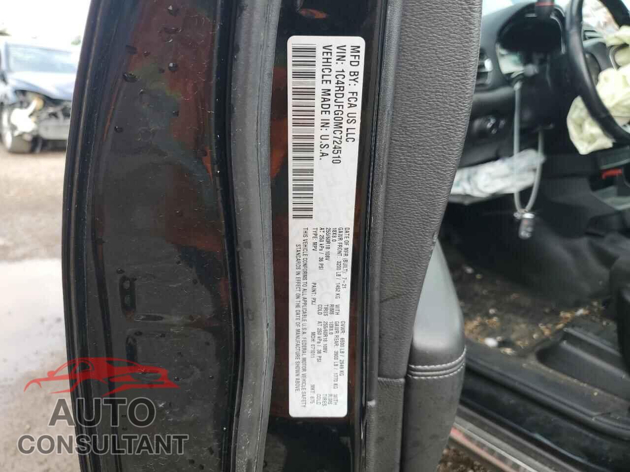 DODGE DURANGO 2021 - 1C4RDJFG0MC724510