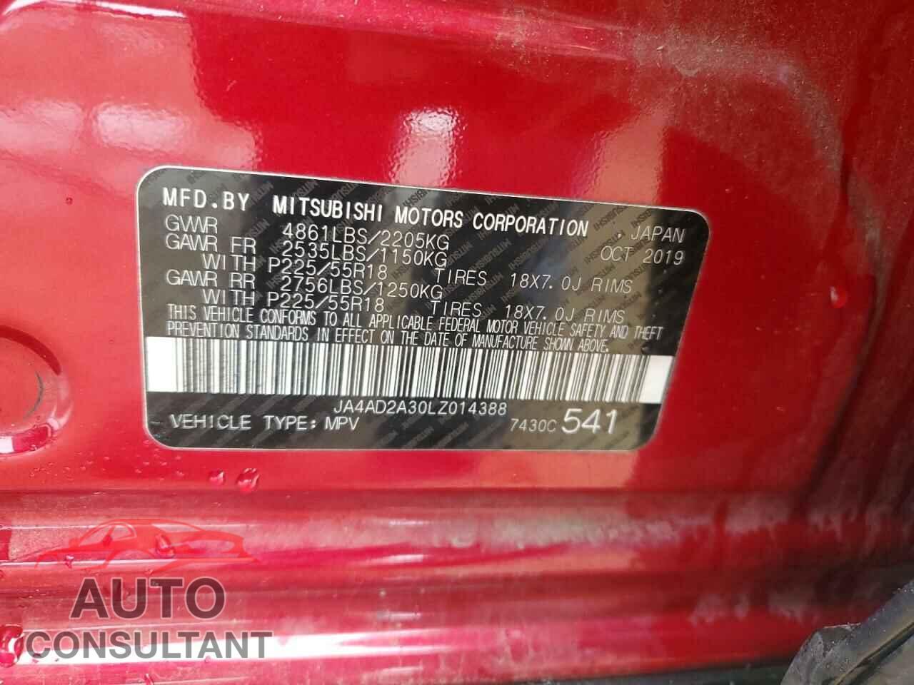 MITSUBISHI OUTLANDER 2020 - JA4AD2A30LZ014388