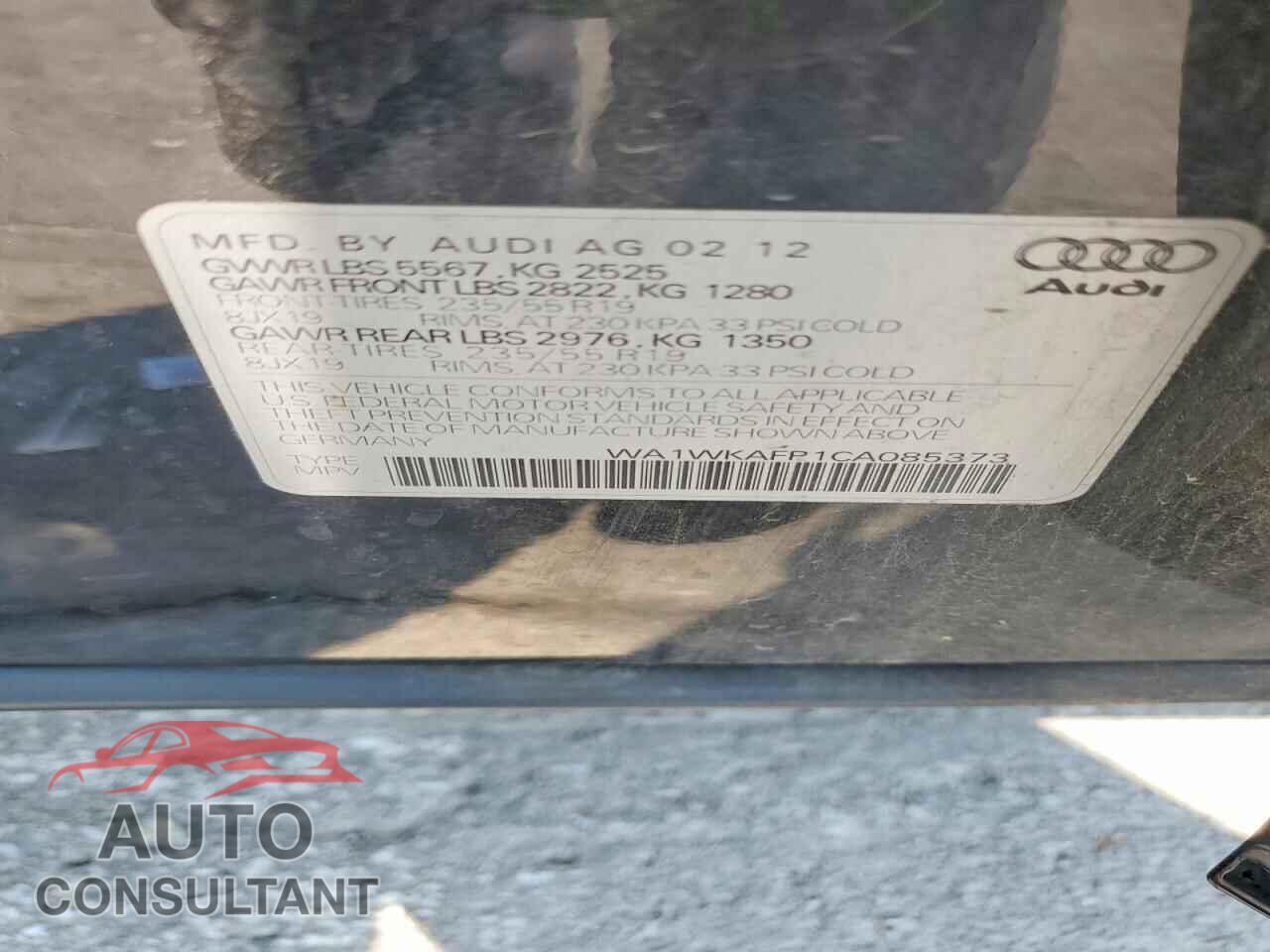 AUDI Q5 2012 - WA1WKAFP1CA085373