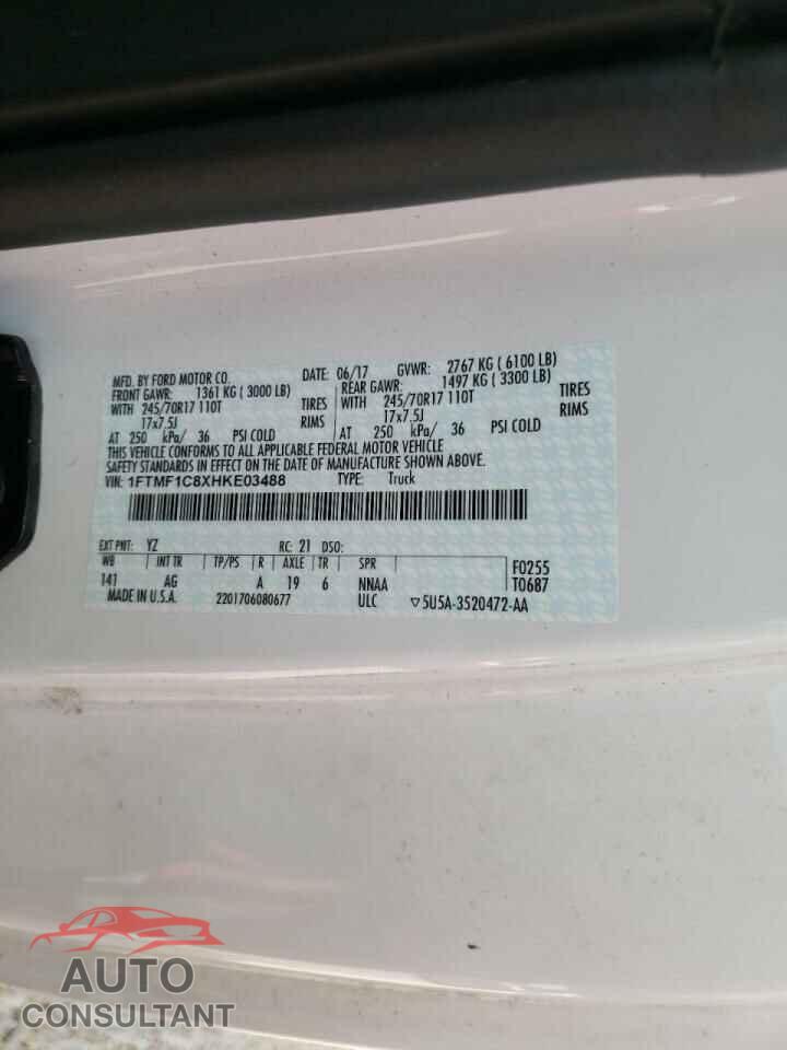 FORD F150 2017 - 1FTMF1C8XHKE03488