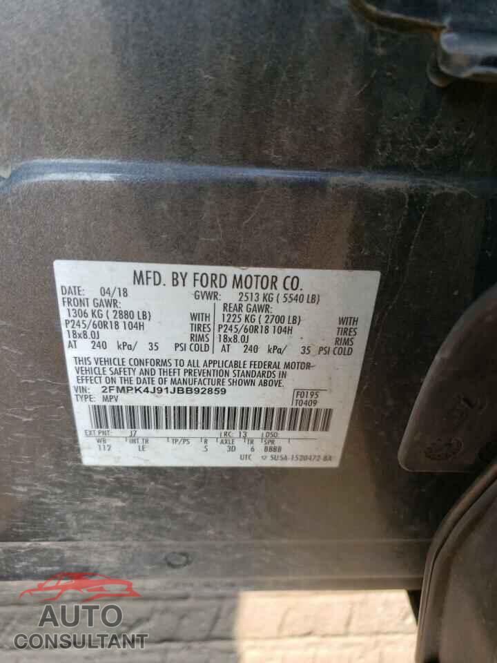 FORD EDGE 2018 - 2FMPK4J91JBB92859