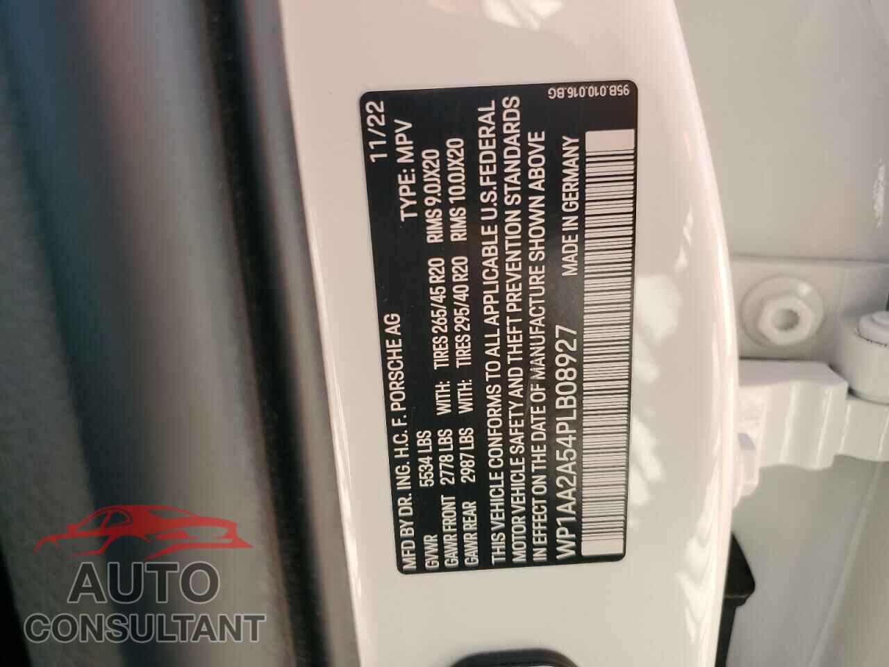 PORSCHE MACAN BASE 2023 - WP1AA2A54PLB08927