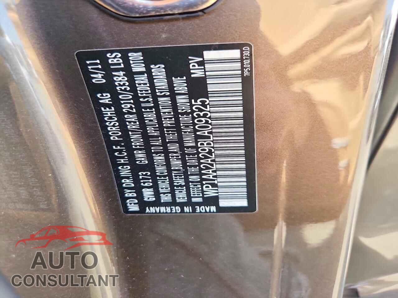 PORSCHE CAYENNE 2011 - WP1AA2A29BLA09325