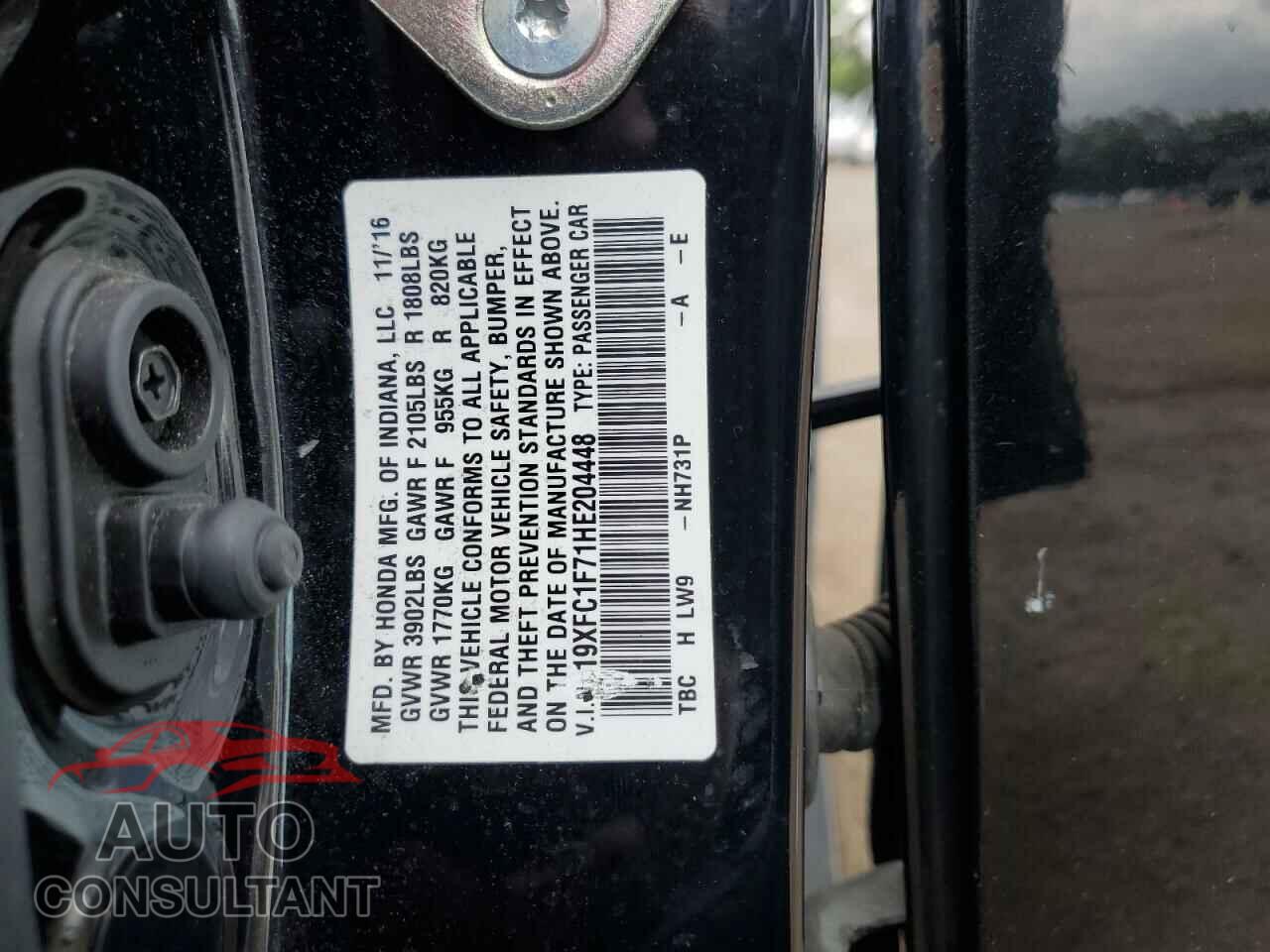HONDA CIVIC 2017 - 19XFC1F71HE204448