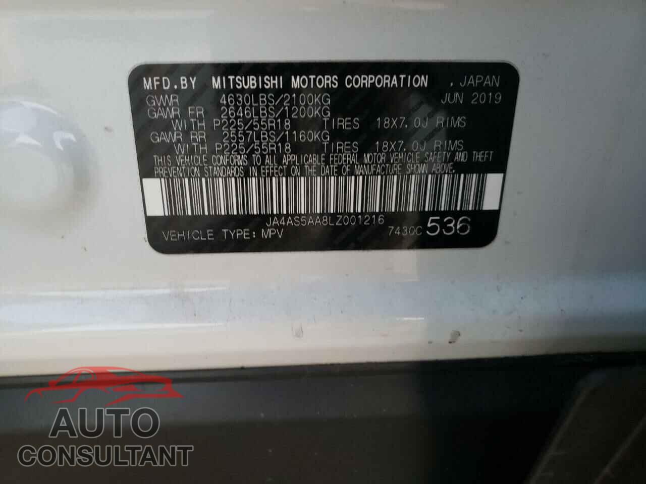 MITSUBISHI ECLIPSE 2020 - JA4AS5AA8LZ001216
