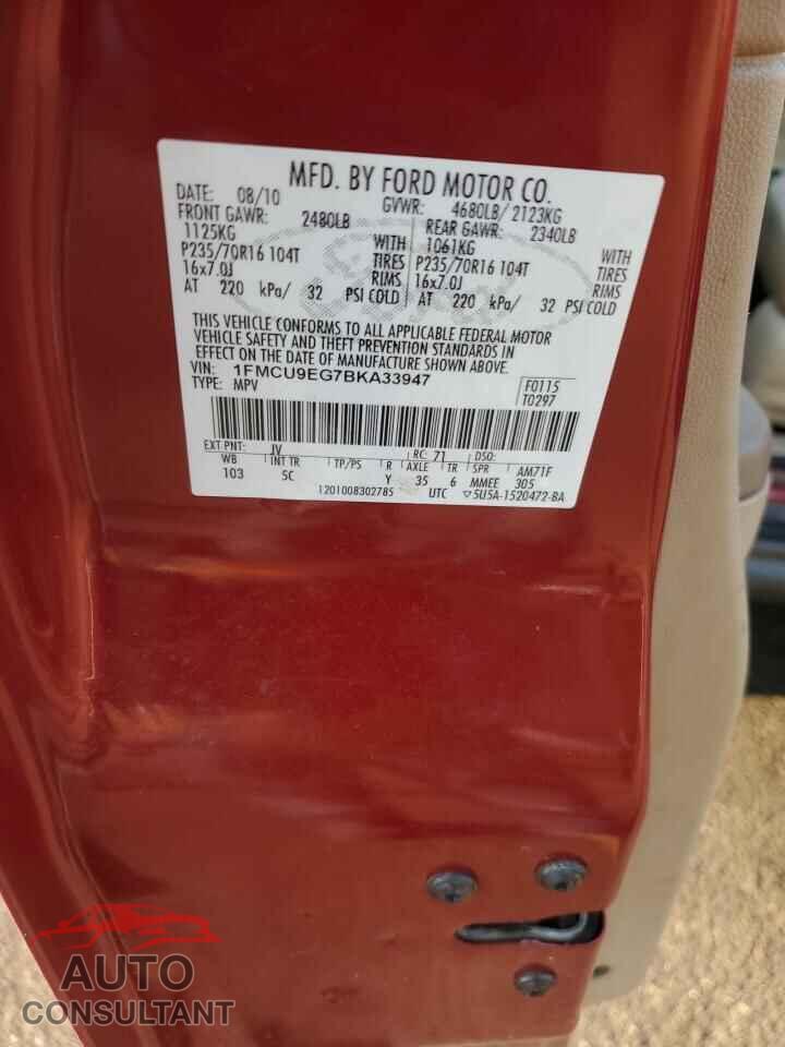 FORD ESCAPE 2011 - 1FMCU9EG7BKA33947