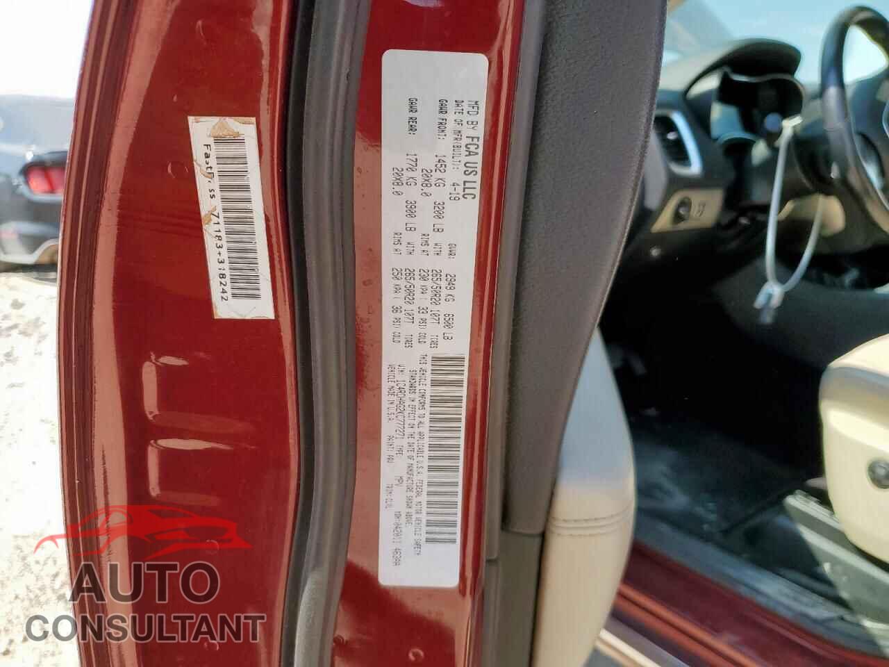 DODGE DURANGO 2019 - 1C4RDHAG2KC777271