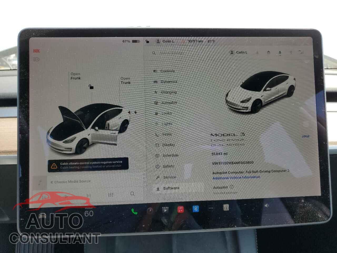TESLA MODEL 3 2021 - 5YJ3E1EB4MF003800