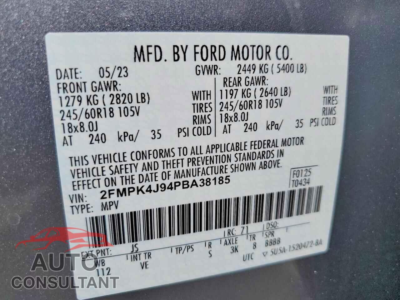 FORD EDGE 2023 - 2FMPK4J94PBA38185