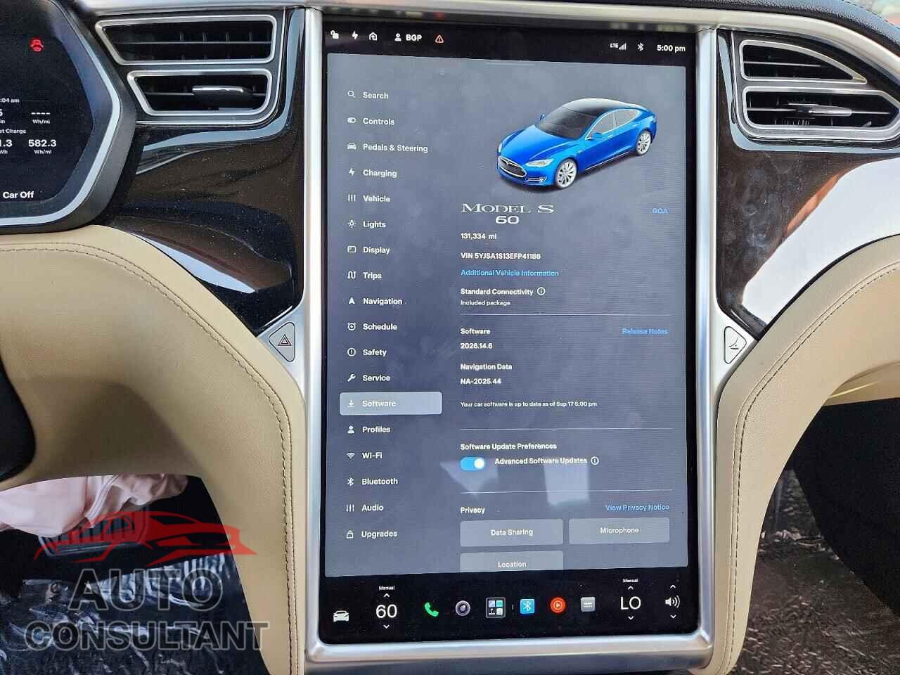 TESLA MODEL S 2014 - 5YJSA1S13EFP41186