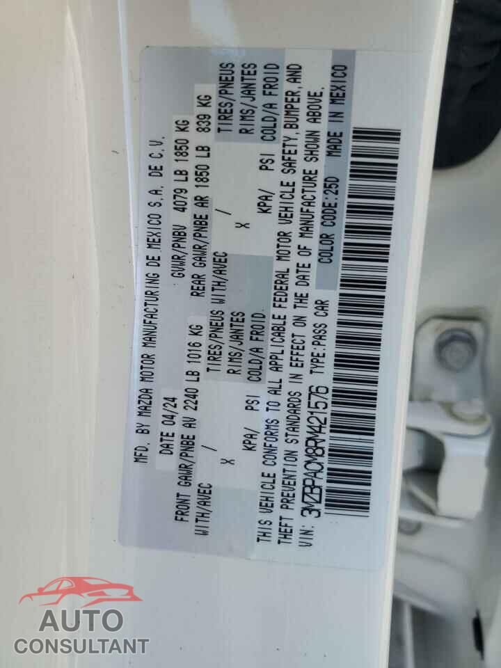 MAZDA 3 2024 - 3MZBPACM8RM421576