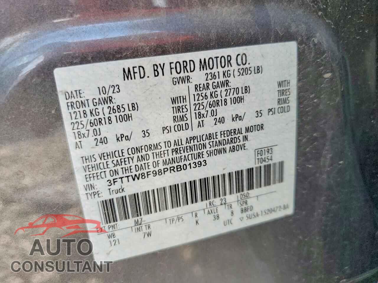 FORD MAVERICK 2023 - 3FTTW8F98PRB01393