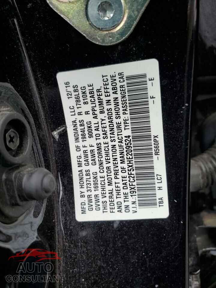 HONDA CIVIC 2017 - 19XFC2F5XHE209524