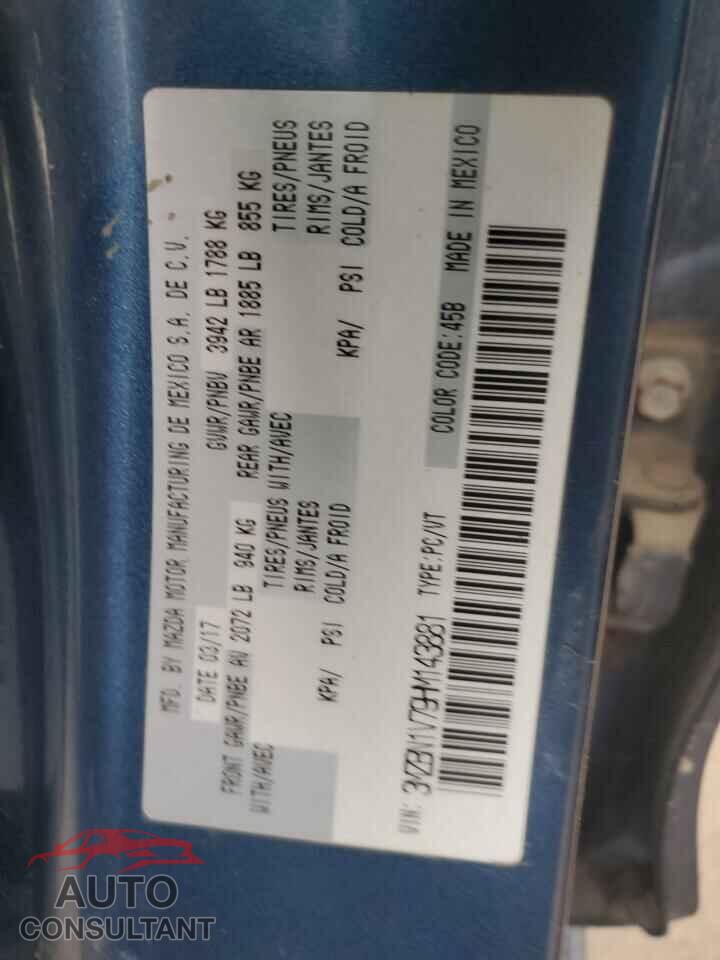 MAZDA 3 2017 - 3MZBN1V79HM143881