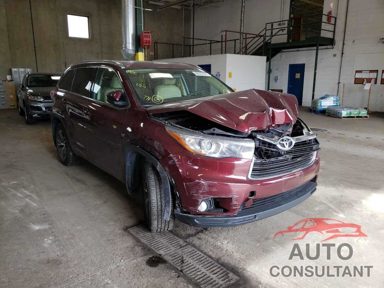 TOYOTA HIGHLANDER 2016 - 5TDJKRFH6GS343998