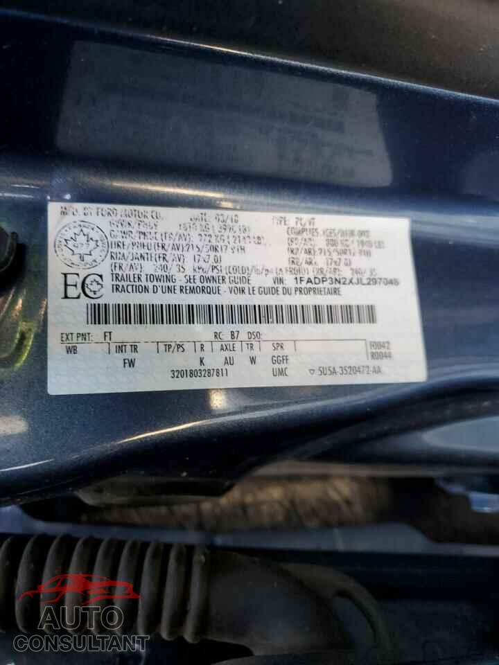 FORD FOCUS 2018 - 1FADP3N2XJL297048