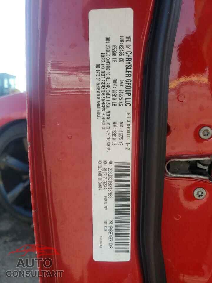 DODGE CHARGER 2012 - 2C3CDXCT9CH187663