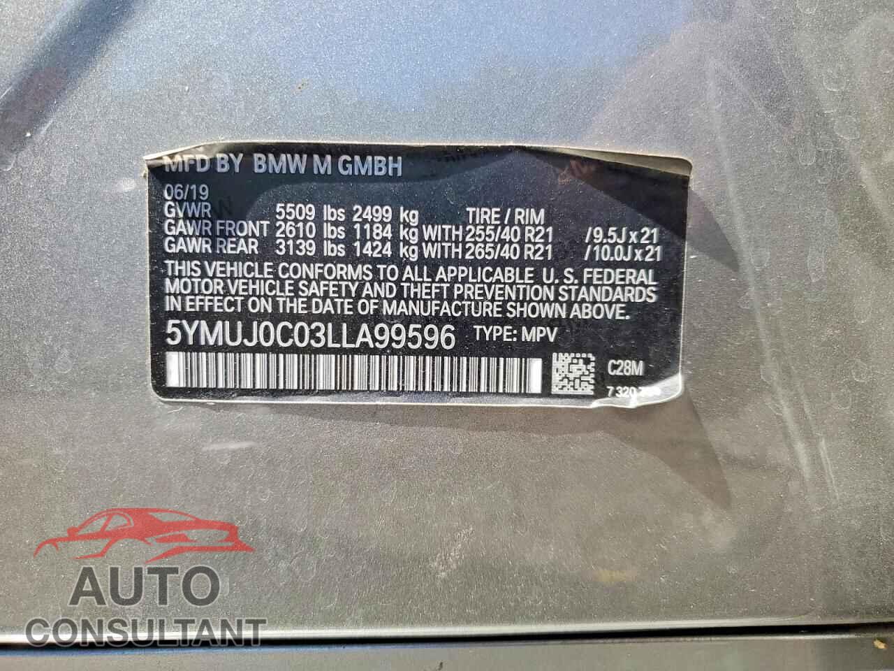 BMW X4 2020 - 5YMUJ0C03LLA99596