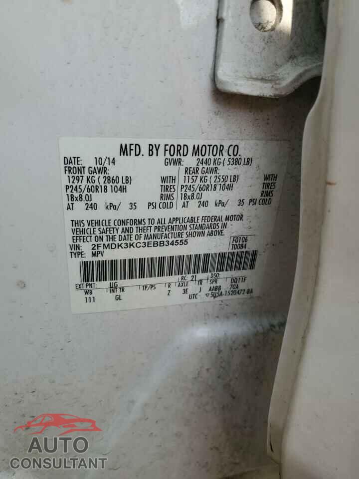 FORD EDGE 2014 - 2FMDK3KC3EBB34555