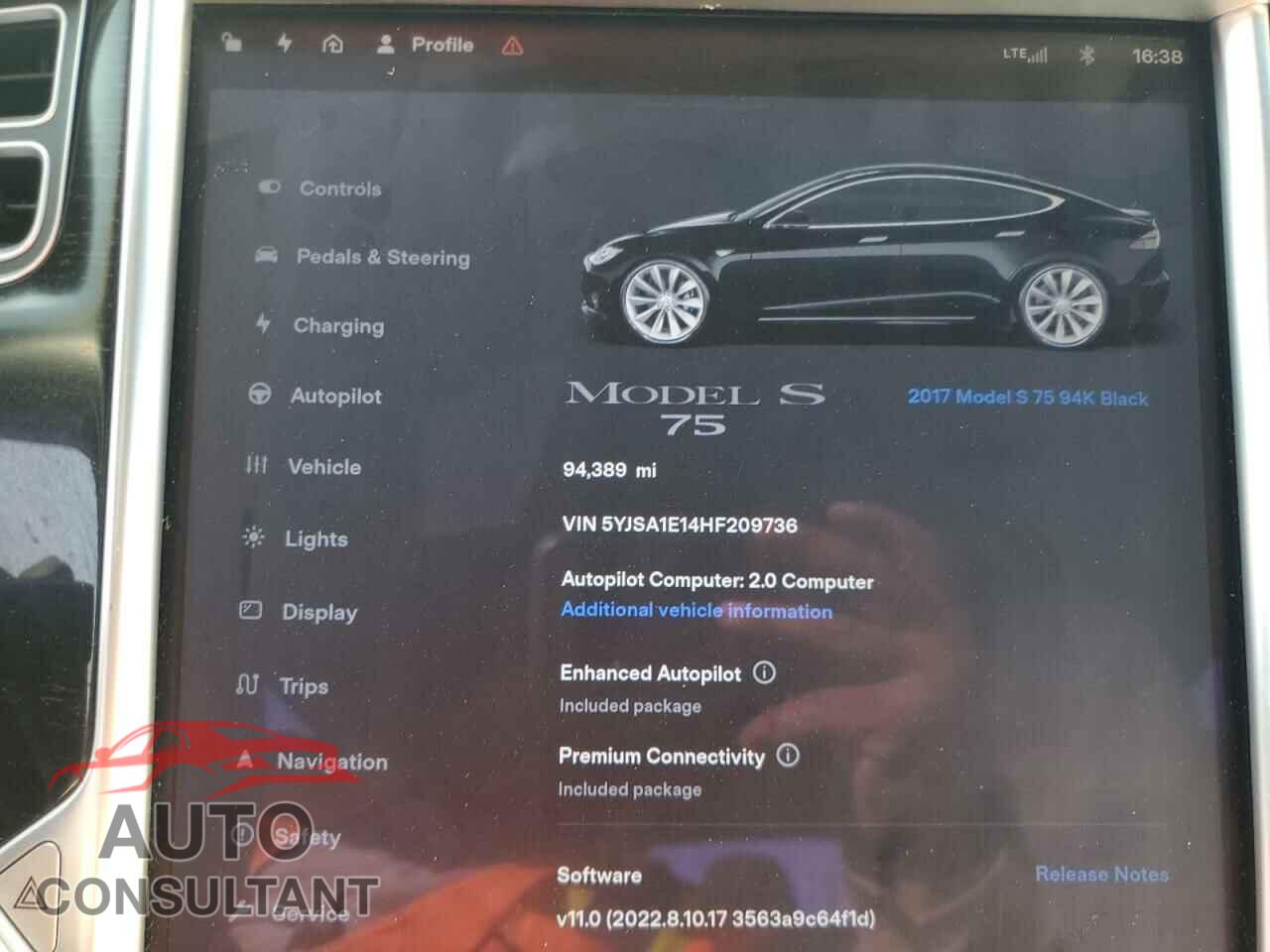TESLA MODEL S 2017 - 5YJSA1E14HF209736