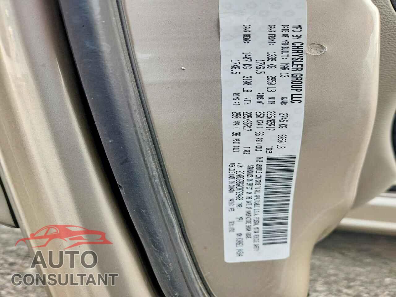 DODGE CARAVAN 2013 - 2C4RDGBG0DR723468