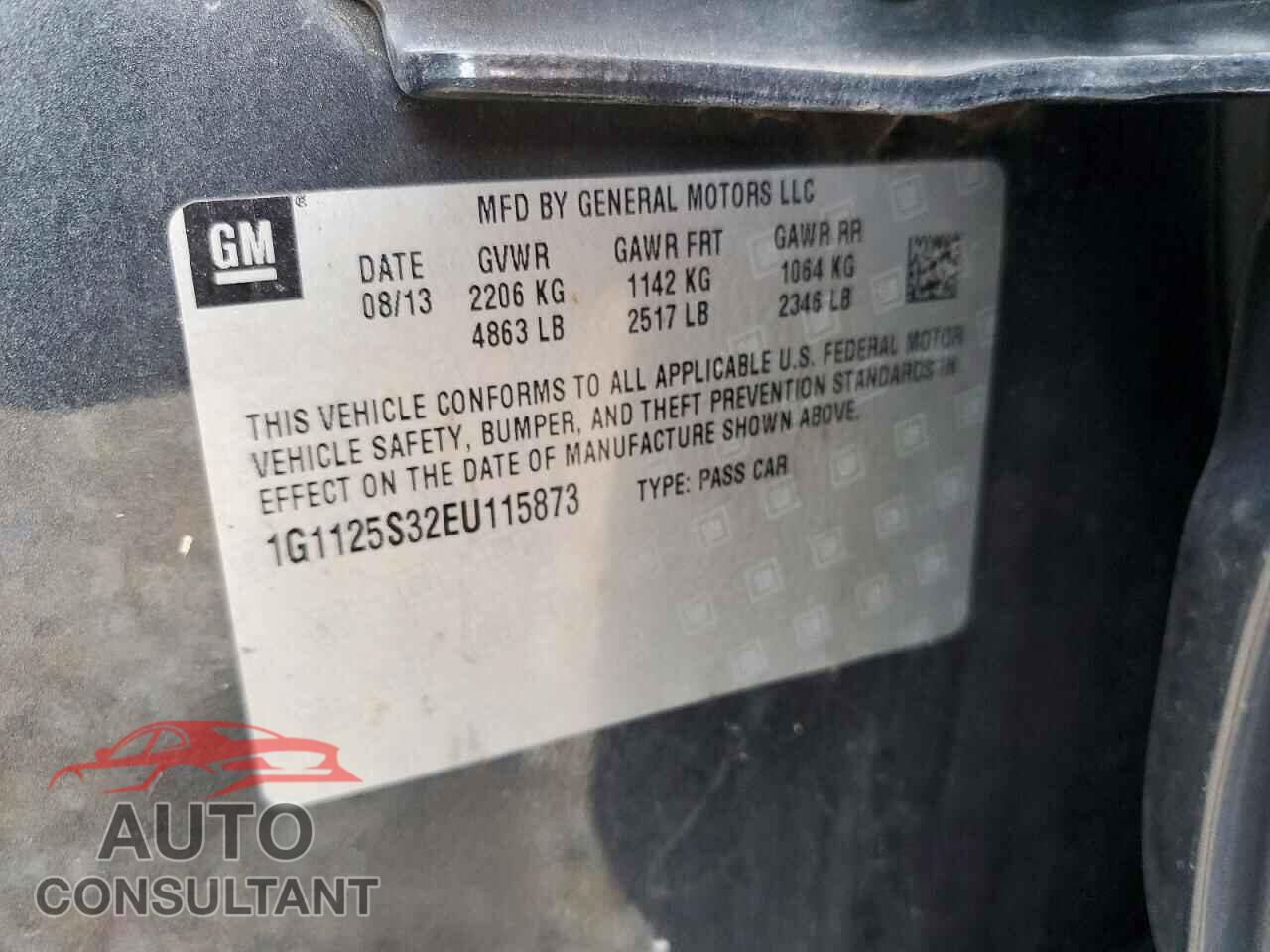 CHEVROLET IMPALA 2014 - 1G1125S32EU115873