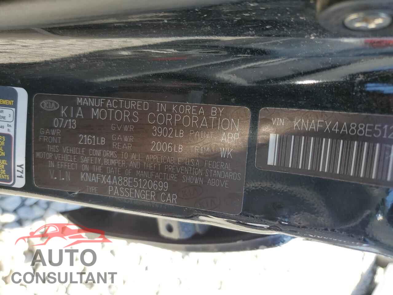 KIA FORTE 2014 - KNAFX4A88E5120699