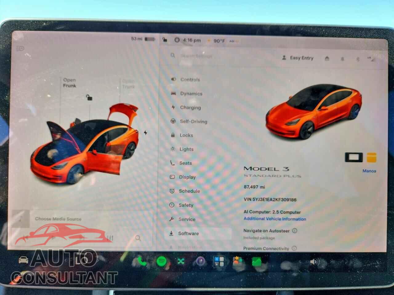 TESLA MODEL 3 2019 - 5YJ3E1EA2KF309186