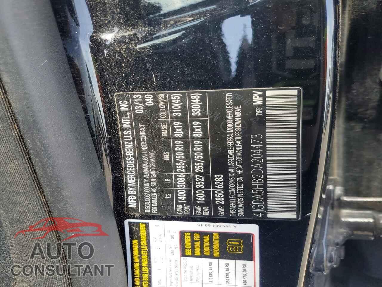MERCEDES-BENZ M-CLASS 2013 - 4JGDA5HB2DA204473