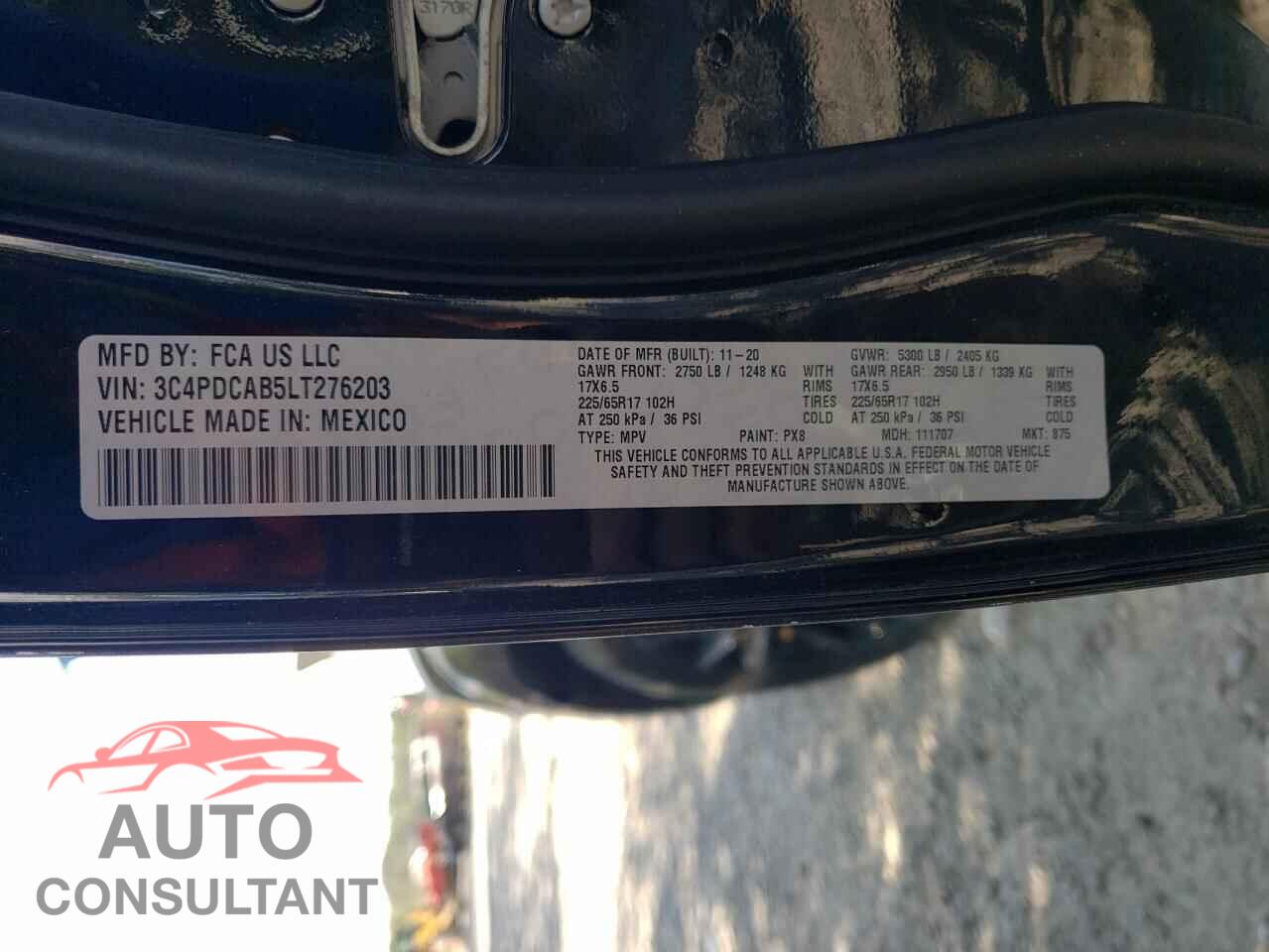 DODGE JOURNEY 2020 - 3C4PDCAB5LT276203