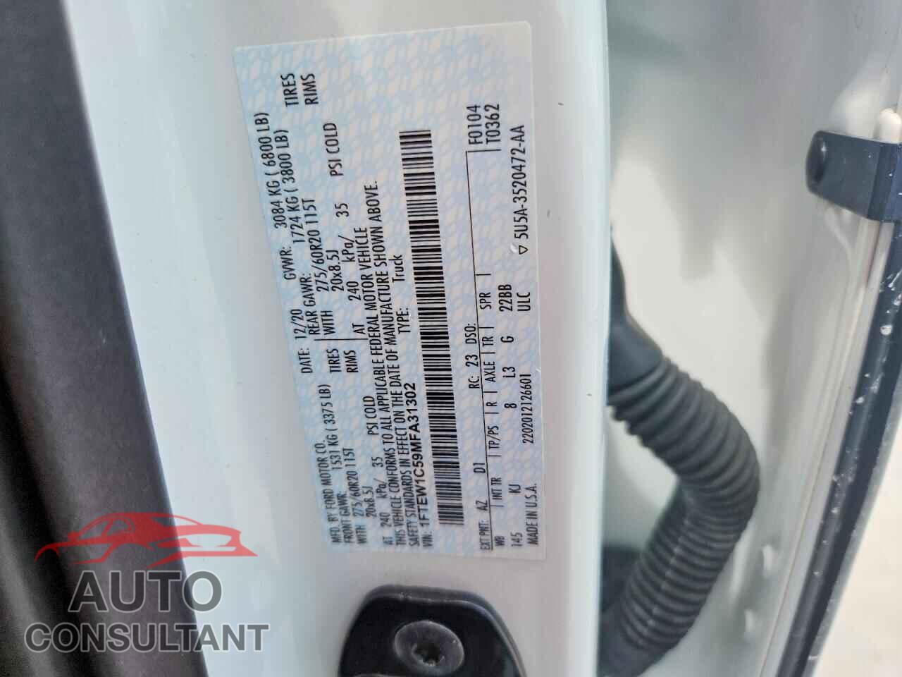 FORD F150 2021 - 1FTEW1C59MFA31302
