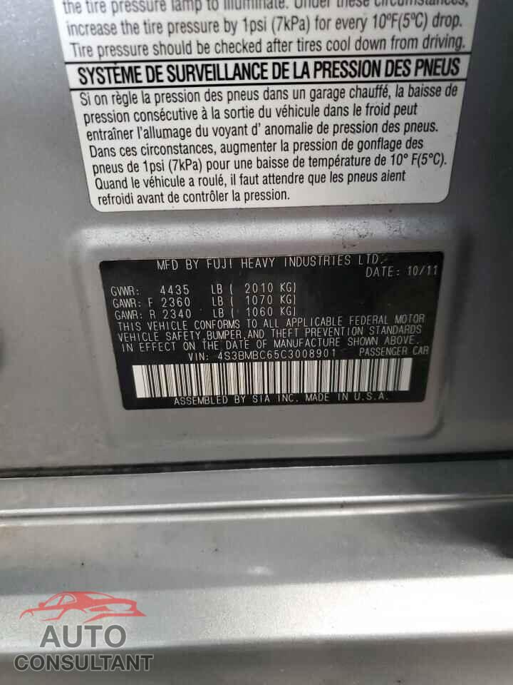 SUBARU LEGACY 2012 - 4S3BMBC65C3008901