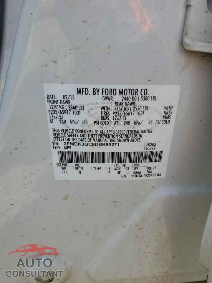 FORD EDGE 2013 - 2FMDK3GC8DBB86271