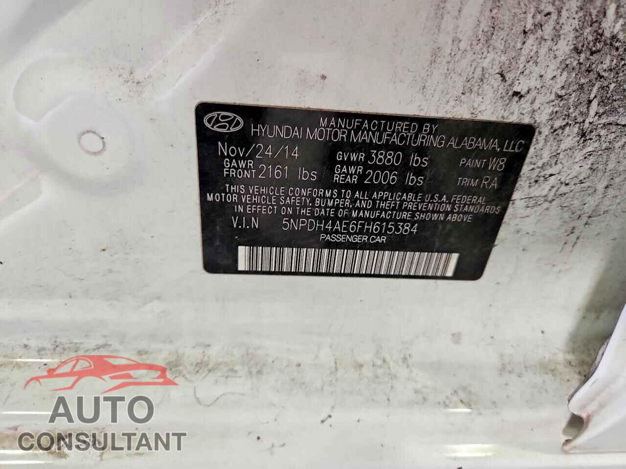HYUNDAI ELANTRA 2015 - 5NPDH4AE6FH615384
