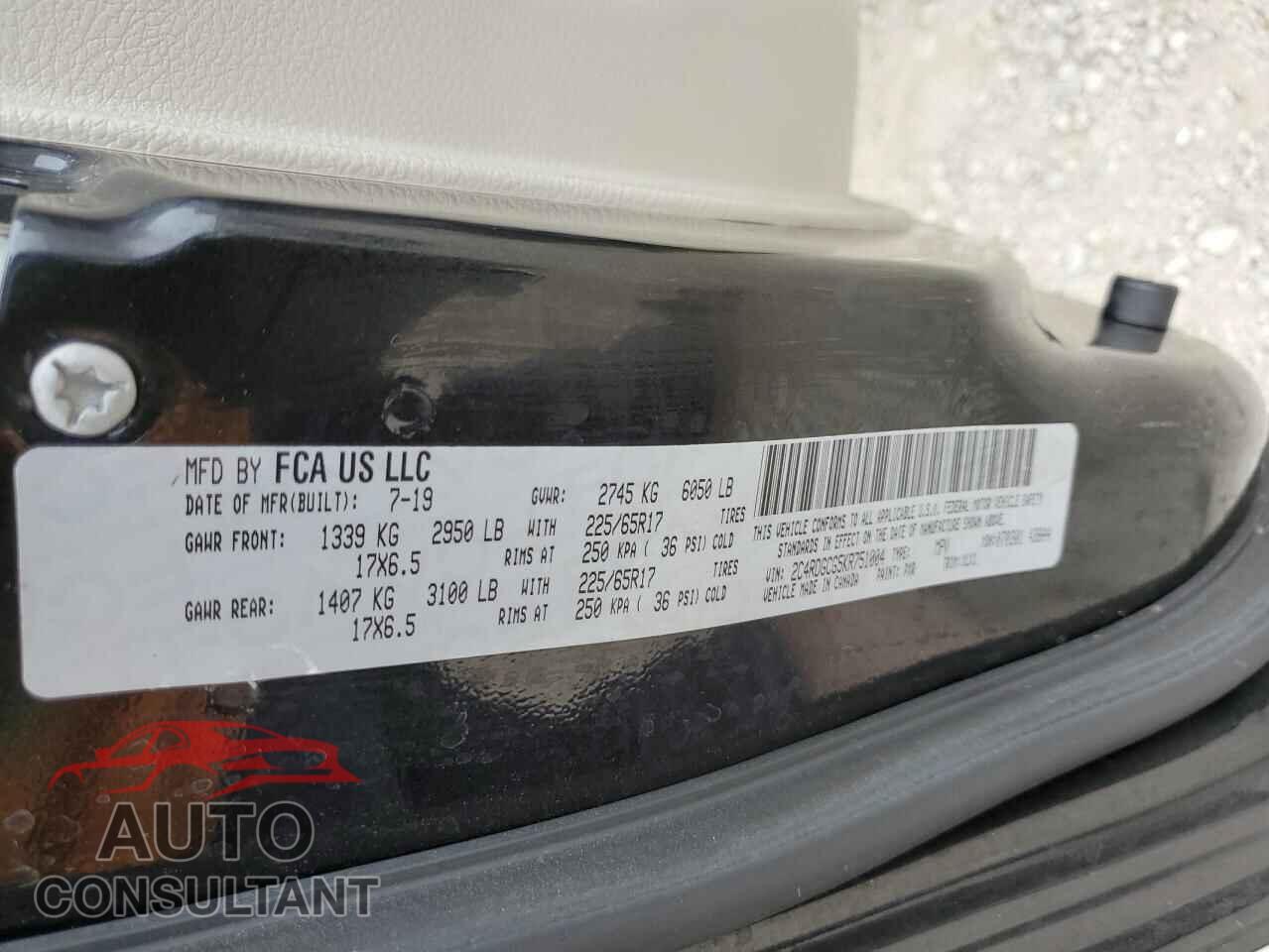 DODGE CARAVAN 2019 - 2C4RDGCG5KR751004