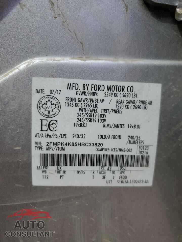 FORD EDGE 2017 - 2FMPK4K85HBC33820