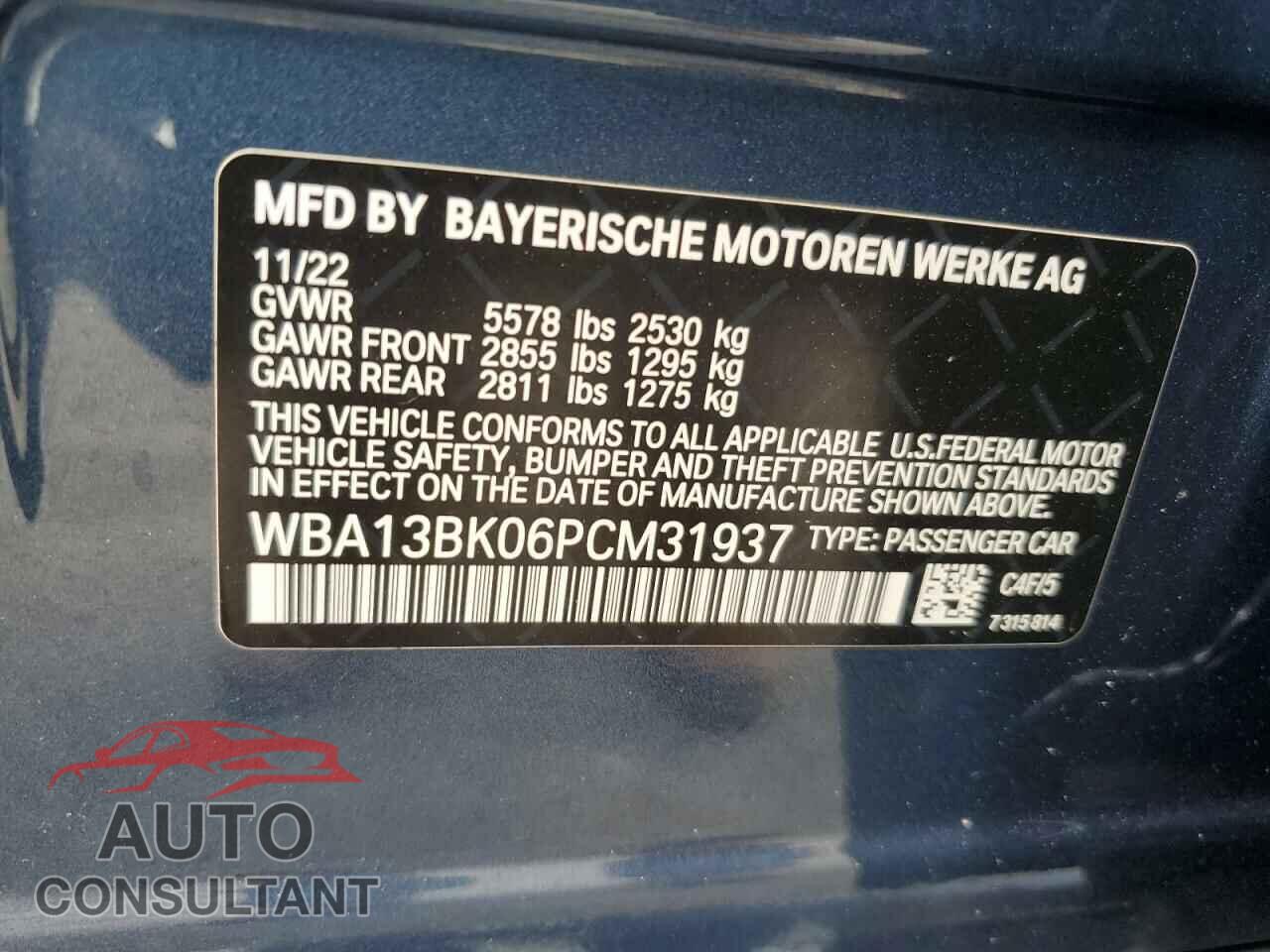 BMW M5 2023 - WBA13BK06PCM31937