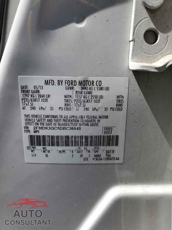 FORD EDGE 2013 - 2FMDK3GC8DBC36845